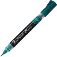 Pensulă Pentel Arts - Dual metallic, verde și albastru