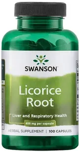 Licorice Root, 450 mg, 100 capsule, Swanson