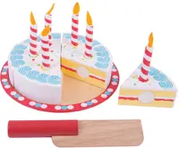 Tăietor de tort din lemn Bigjigs - Ziua de naștere