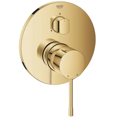 Unitate comanda Grohe Essence 24092GL1, aparenta, monocomanda, diverter, 3 iesiri, necesita set fixare, lucios, Auriu