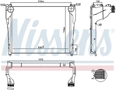 Intercooler potrivit MERCEDES ACTROS MP4 MP5, ANTOS, AROCS 471.943-OM936.916 07.11