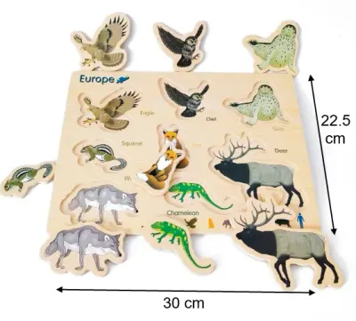 Puzzle lemn animale Europa Engros