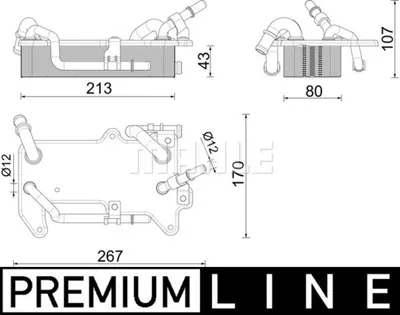 Radiator ulei termoflot potrivit AUDI A4 ALLROAD B9, A4 B9, A5, A6 ALLROAD C8, A6 C8, A7, A8 D5, Q5, Q7, Q8; VW TOUAREG 2.0-4.0H 01.15