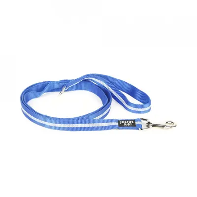 Lesa nylon cu fire fluorescente, albastra, confortabila, lungime 1.2 m, latime 25 mm