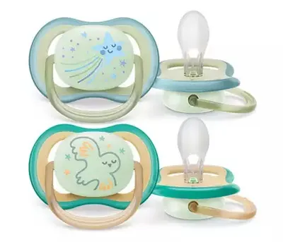 AVENT Suzeta Ultra Air 0-6M verde/bleu, 2 bucati SCF376/18