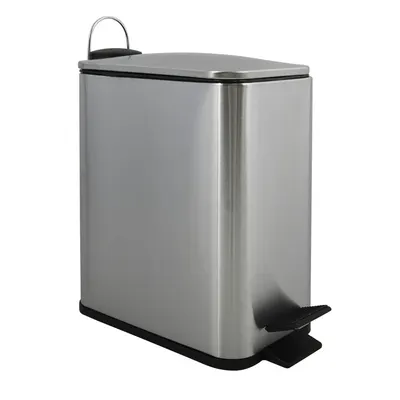 Coș de gunoi argintiu mat cu pedală din oțel 5 l Erik – Spirella