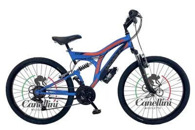 Bicicletă pentru băieți Canellini COLORADO 26" - Albastru/Portocaliu