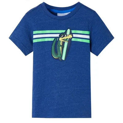 Tricou pentru copii, albastru închis melanj, 128
