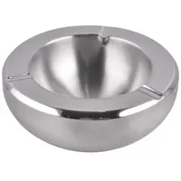 Scrumiera Rotunda, din Inox, cu Pereti Dubli, 14 cm, Grunberg