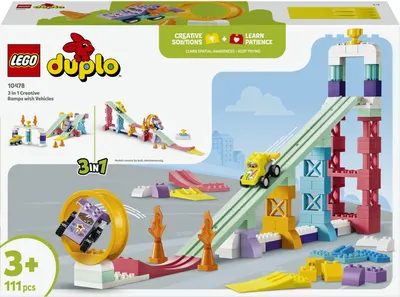 Constructor LEGO Duplo Town 3 în 1 – Rampe creative cu vehicule (10478)