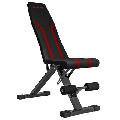 SPORTNOW Bancă Fitness Pliabilă, Bancă Abdominale Multifuncțională Înclinabilă cu Spătar Reglabil pe 6 Niveluri Negru | Aosom Romania