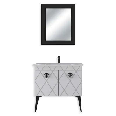 Set mobilier baie Cosmos 3 piese alb 90 cm
