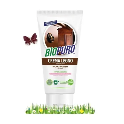 Crema pentru curatarea si intretinerea lemnului hipoalergena ecologica 200ml Biopuro