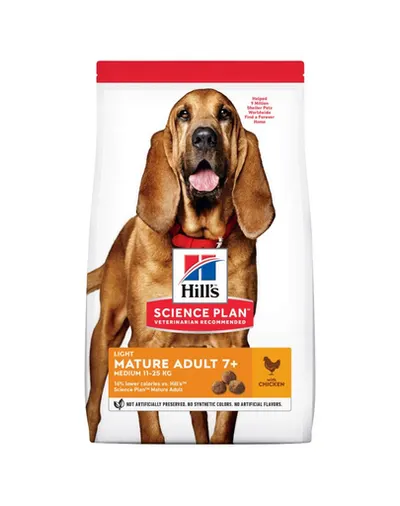 HILL'S Science Plan 7+ Dog Mature Light Medium Chicken 28 kg (2x14 kg) aliment pentru caini seniori