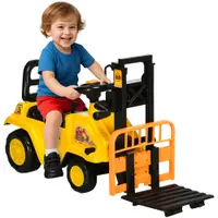 HOMCOM Masina de constructii pentru copii cu depozitare sub scaun