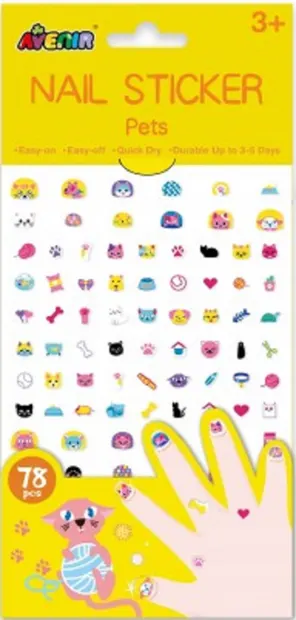 Set stickere pentru unghii - Animale prietenoase