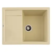 FCB-6449AI/1T, Chiuveta de bucatarie din granit cu o cuva si scurgator, seria ANILA, Ivory, 645x495x200 mm, FLOW