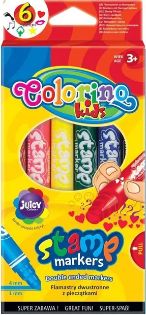 Markere cu ștampile Colorino Kids – 6 culori