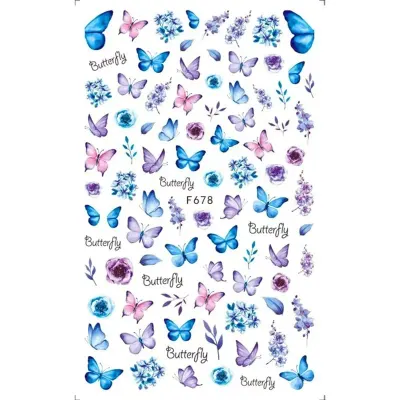 Abtibilduri unghii Marquise, STICKER27, Albastru/Mov