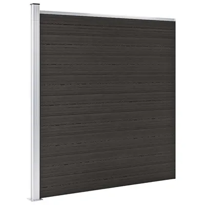 vidaXL Panou de gard, negru, 175x186 cm, WPC