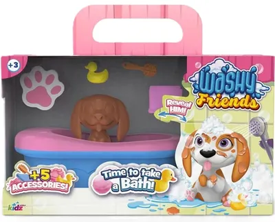 Set joc Kidz World Washy Friends - Cățeluș noroios pentru o cadă de baie, Beagle