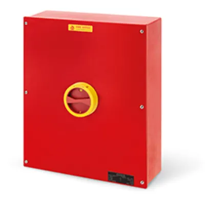 Intrerupator separatorn160A 6P IP65 315x410x150mm IK08 EMERGENCY YELLOW/RED FIRE RATED