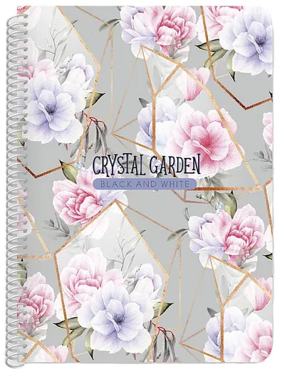Caiet Black&White Crystal Garden - В5, 105 foi, sortiment