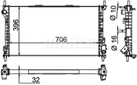 Radiator apa racire motor FORD TOURNEO CONNECT, TRANSIT CONNECT 1.8 1.8D intre 2002-2013