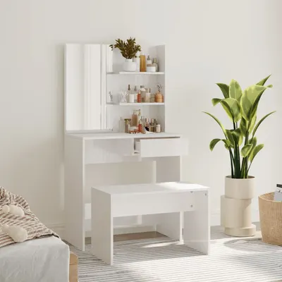 Gossi set masuta de toaleta, alb extralucios, 74,5x40x141 cm