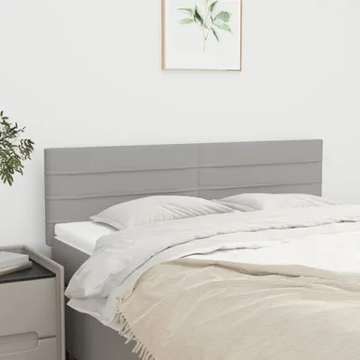 vidaXL Tăblii de pat, gri deschis, 144x5x78/88 cm, textil