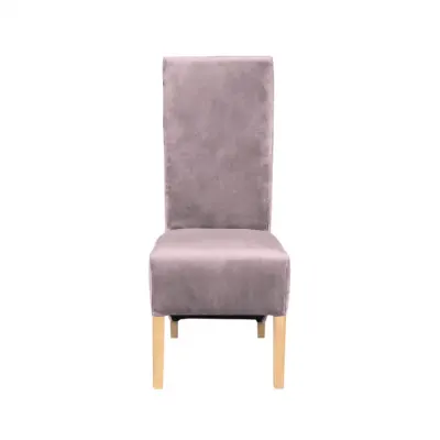 Scaun living VANESSA, picioare lemn natur, stofa roz pudra, 47x60x110 cm