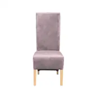 Scaun living VANESSA, picioare lemn natur, stofa roz pudra, 47x60x110 cm