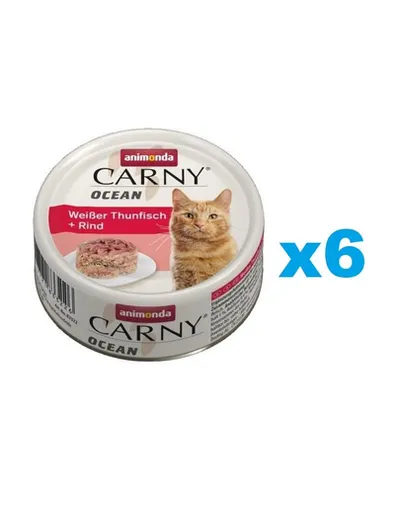 ANIMONDA Carny ocean Hrana umeda cu ton si vita pentru pisici adulte 6 x 80g