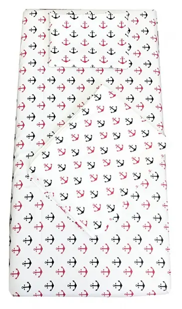 Set 3 piese paturica cu cearsaf si pernuta 140x70 cm Ancore