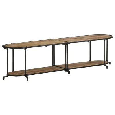 Gossi dulap tv, 160x42x40 cm, lemn masiv mango brut