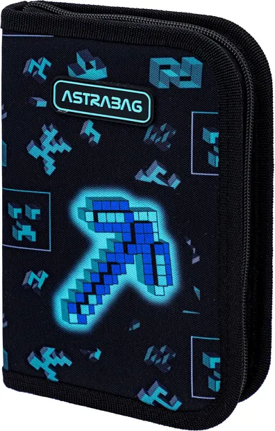 Penar cu rechizite Astra - Pixel întunecat, 1 fermoar