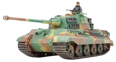 Model de asamblat Tamiya Militar: Tancuri - tanc greu german King Tiger Production Turret Panzer Kampfwagen VI Tiger II Königstiger Sd.