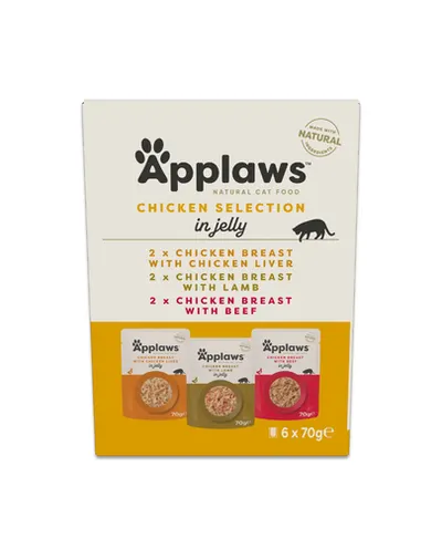 APPLAWS Cat Mix Multipack degustare cu pui în jeleu pentru pisici 6 x 70 g