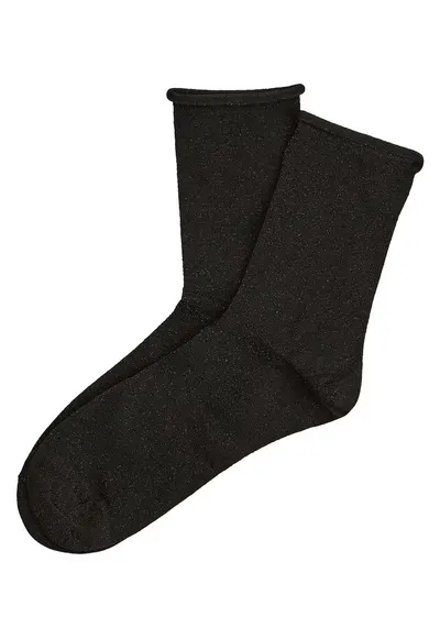 Sosete dama - Lungi - Elegante-stralucitoare - Negru - Anna - Negru