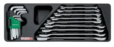 Set chei fixe si set chei hexagonale, Toptul 18 piese