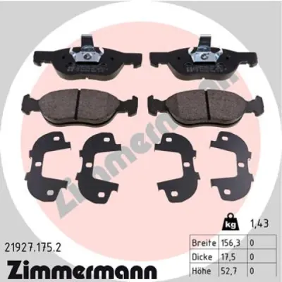 Set placute frana, frana disc ZIMMERMANN 21927.175.2