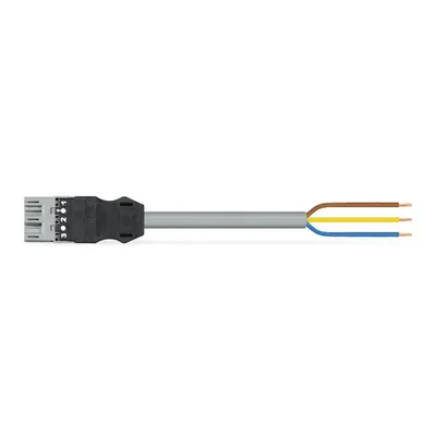 pre-assembled connecting cable; Eca; Plug/open-ended; 3-pole; Cod. B; H05VV-F 3 x 1.0 mm²; 4m; 1,00 mm²; gray