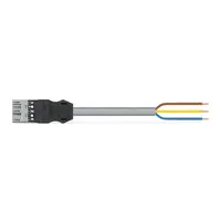pre-assembled connecting cable; Eca; Plug/open-ended; 3-pole; Cod. B; H05VV-F 3 x 1.0 mm²; 4m; 1,00 mm²; gray