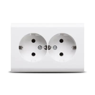 Priza Dubla cu CP PT Alb, 402-010000-907