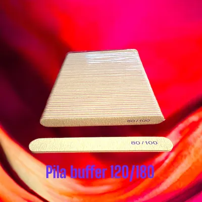 Pilă Buffer Profesională 80/100 pentru unghii – formă dreaptă | Ideală pentru gel, acryl, oje semipermanente Engros