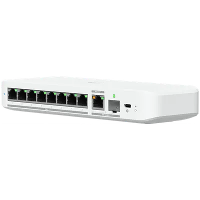 Ubiquiti switch USW-FLEX-2.5G-8-POE 8-port 2.5 GbE PoE++, 10 GbE PoE+++ input port for power / SFP+ port combo