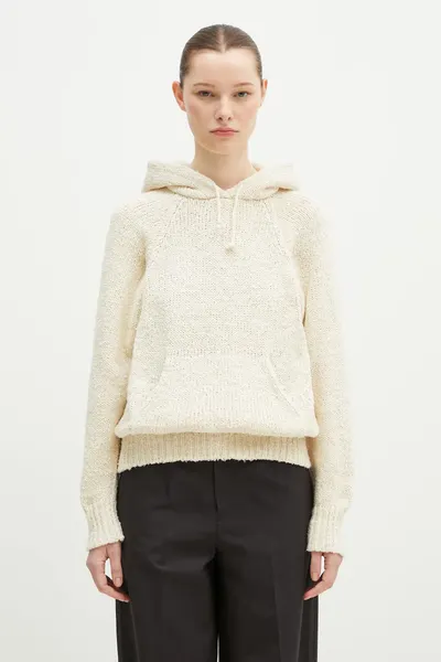 Visvim WMV pulover de mătase Raglan Hoodie P.O. Knit Mawata