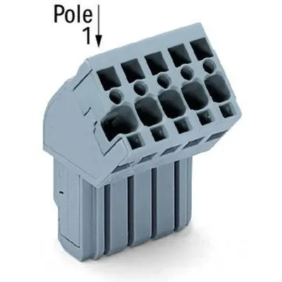 1-conductor female plug; angled; 4 mm²; 8-pole; 4,00 mm²; gray
