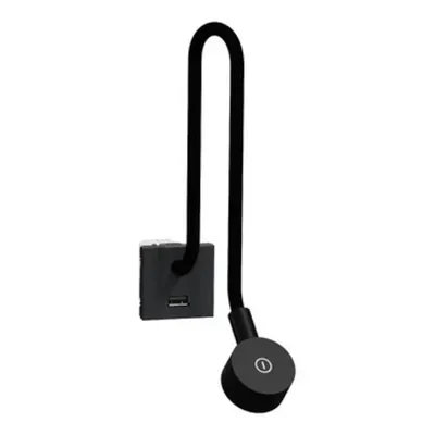 Noua Unica, Veioza + priza de incarcare USB tip A antracit