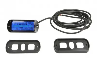 Girofar (albastru, 12 24V, LED, LED, 21W, montare rigida, 2-puncte montare, numar programe: 2, directional; pentru montare pe suprafete verticale; blit sincronizat; fir 3m)